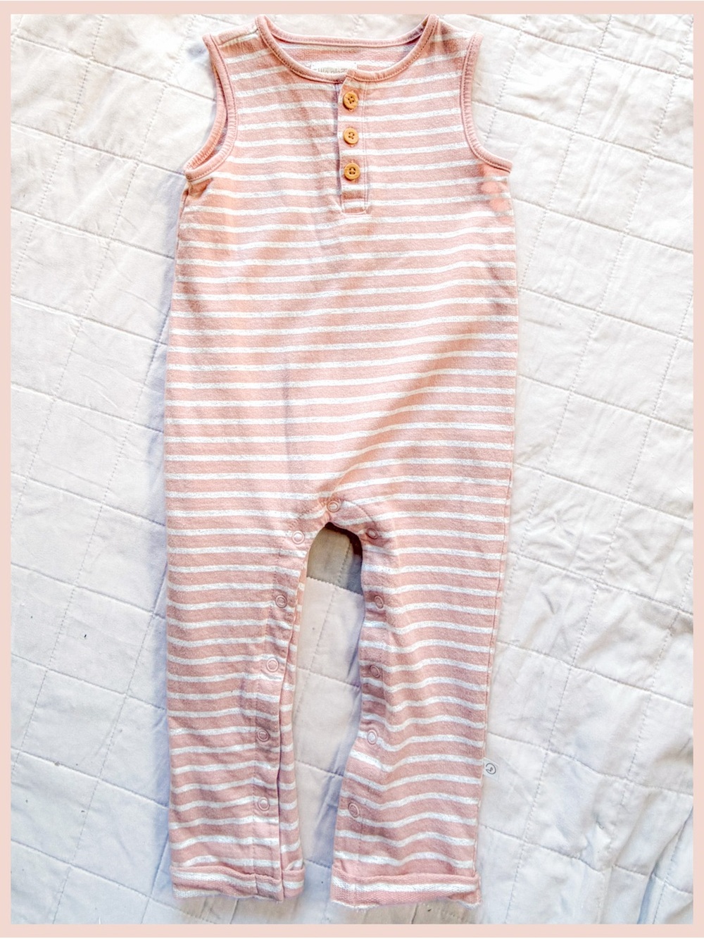 Little Planet Carters Organic Pink Stripe Romper 24 month 2 years Girl Sensory
